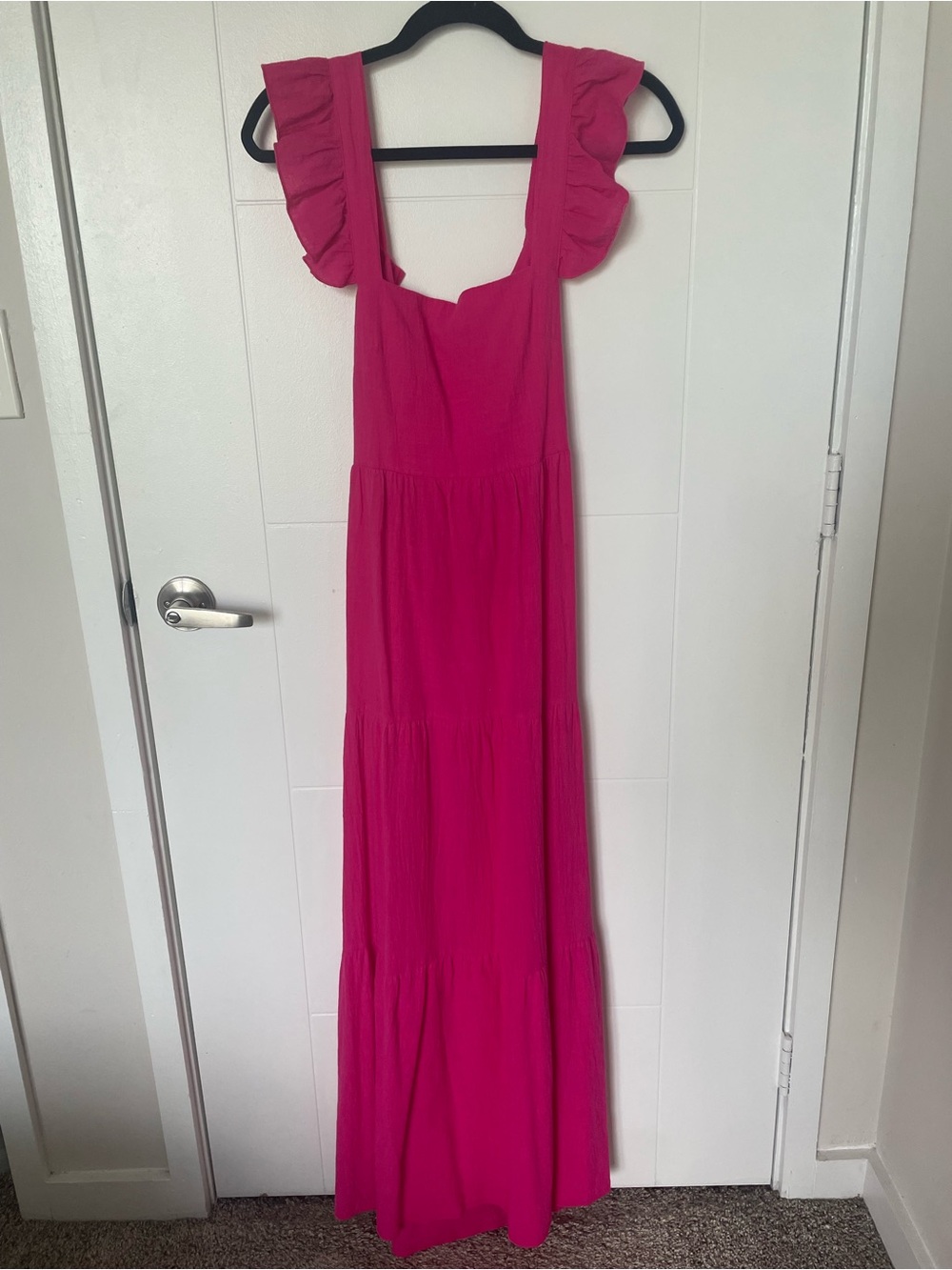 Pink Ruffled Tie-Back Maxi Dress - Picture 2 of 3